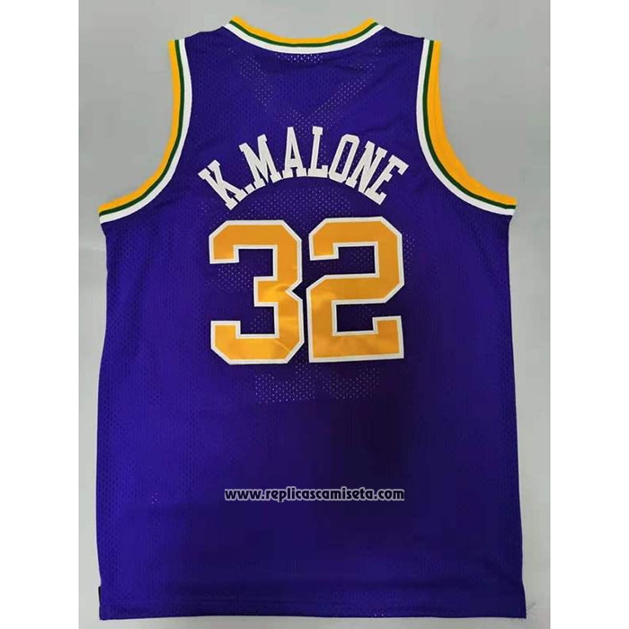 Camiseta Utah Jazz Karl Malone #32 Mitchell & Ness 1991-92  Violeta